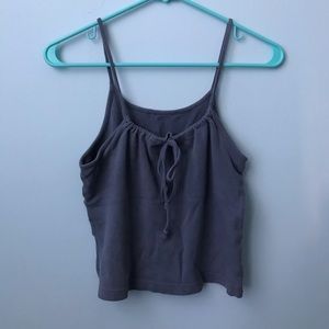 tie front spaghetti strap tank